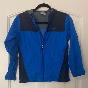 Columbia Two-Tone Blue and Navy Youth Rainjacket youth size medium